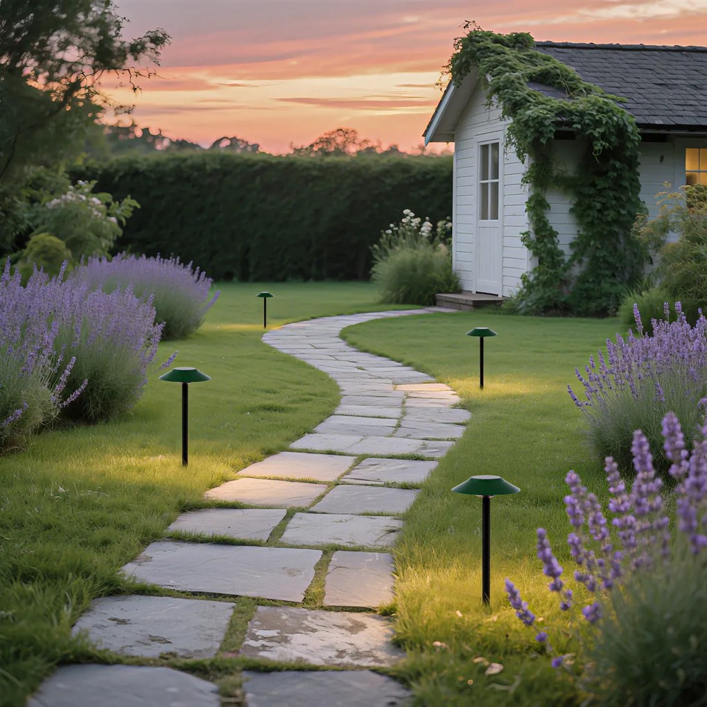 Conjunto de 4 projetores de espigão verdes incluindo LED IP44 Solar - Mushroom
