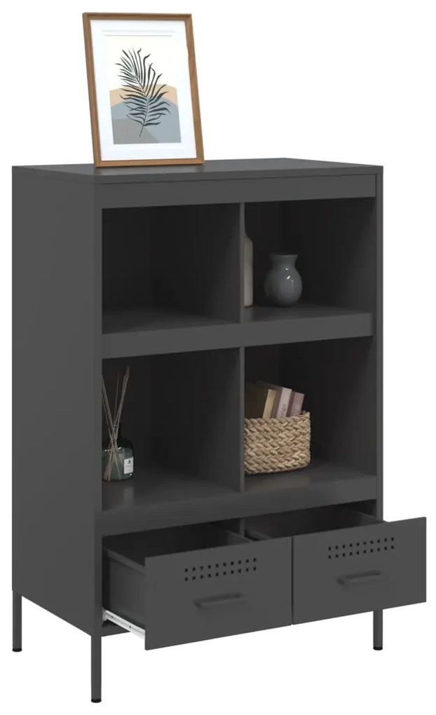 Móvel alto 68x39x101,5 cm aço preto