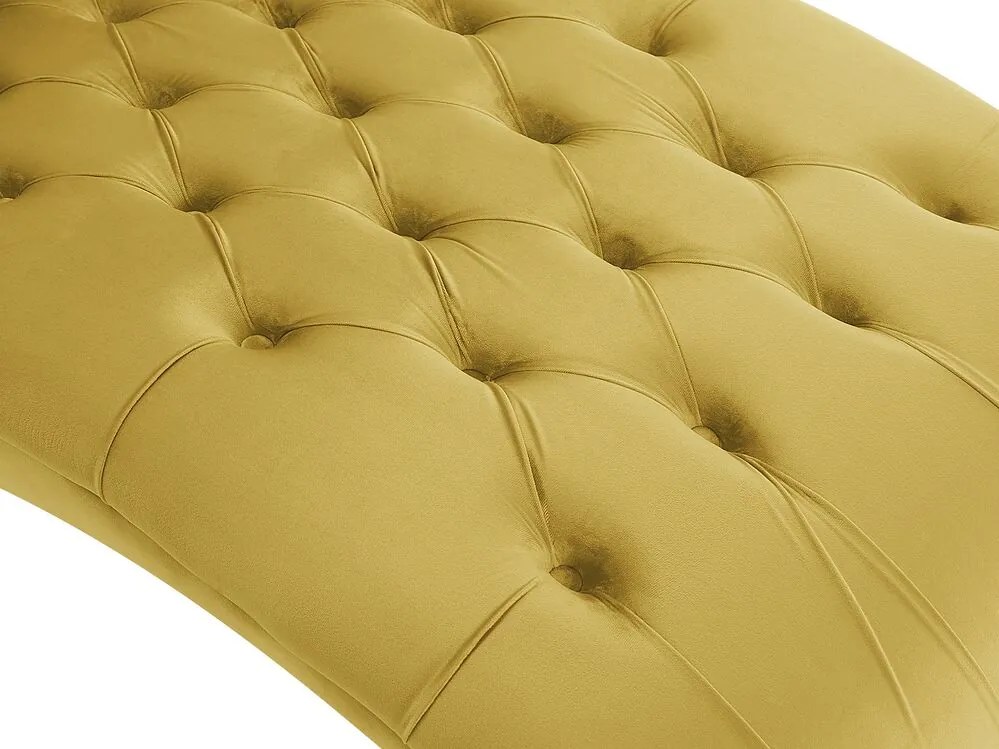 Chaise-longue em veludo amarelo mostarda MURET Beliani