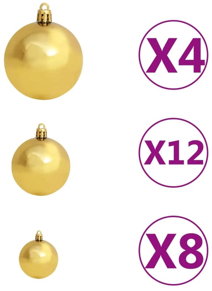 Conjunto bolas de natal 100 pcs 3/4/6cm castanho/bronze/dourado