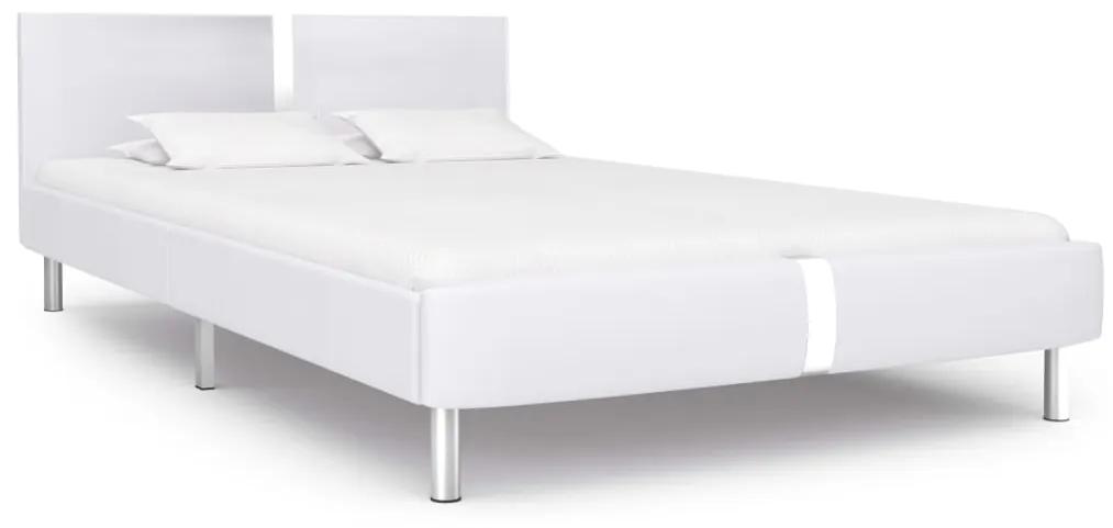 280833 vidaXL Estrutura de cama 140x200 cm couro artificial branco
