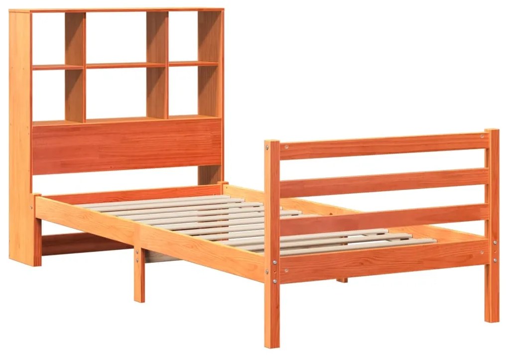 Cama com estante sem colchão 90x190 cm madeira maciça
