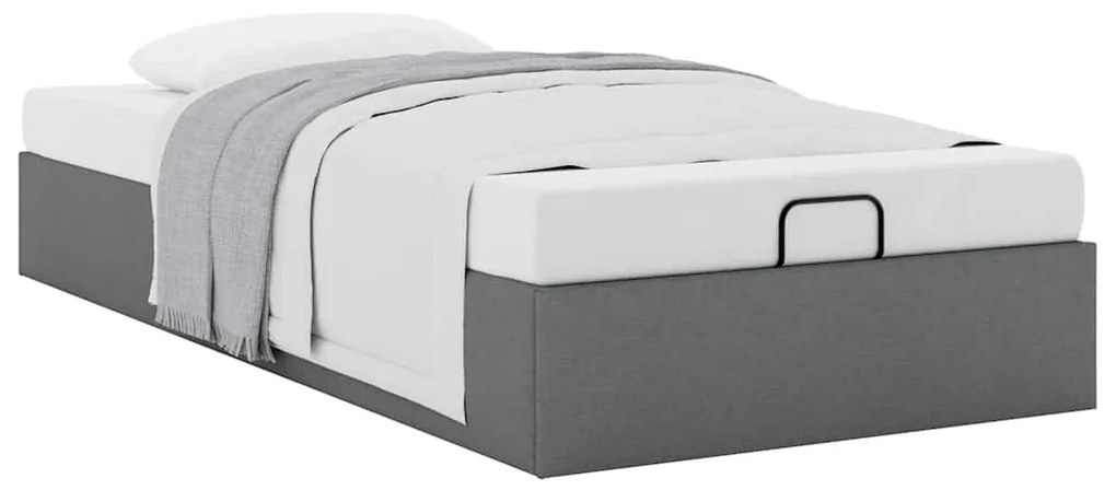 Estrutura de cama otomana sem colchão 90x190 cm cinzento escuro