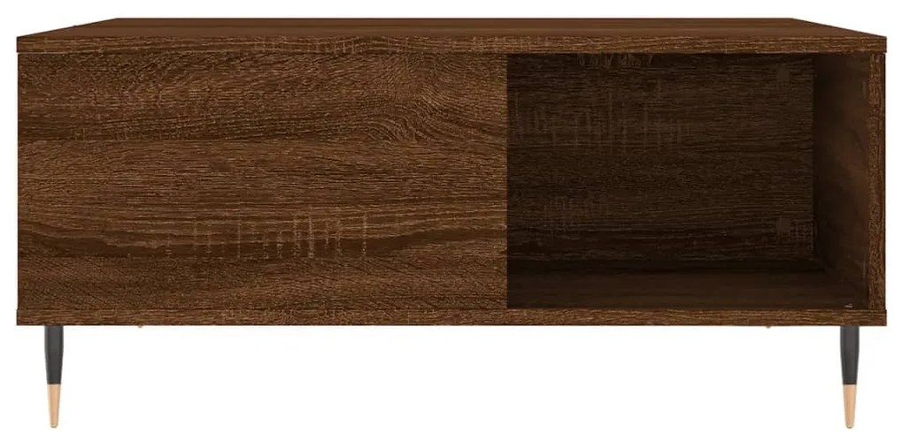 Mesa de centro 80x80x36,5cm derivados madeira carvalho castanho
