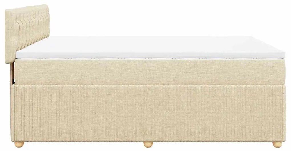Cama com molas/colchão 160x200 cm tecido cor creme