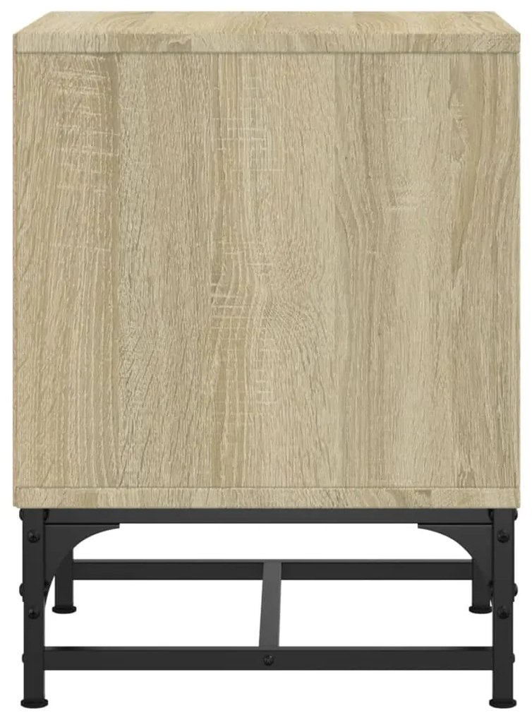 Mesa de cabeceira c/ porta de vidro 35x37x50 cm carvalho sonoma