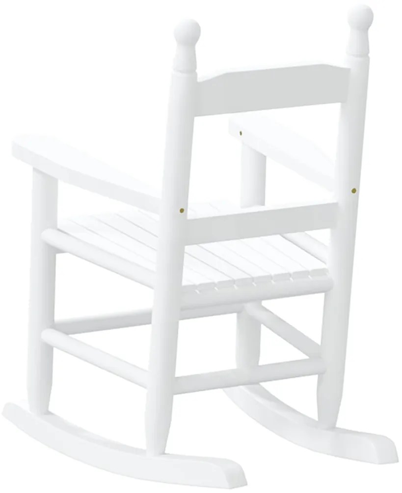 Cadeira de baloiço infantil madeira de álamo maciça branco