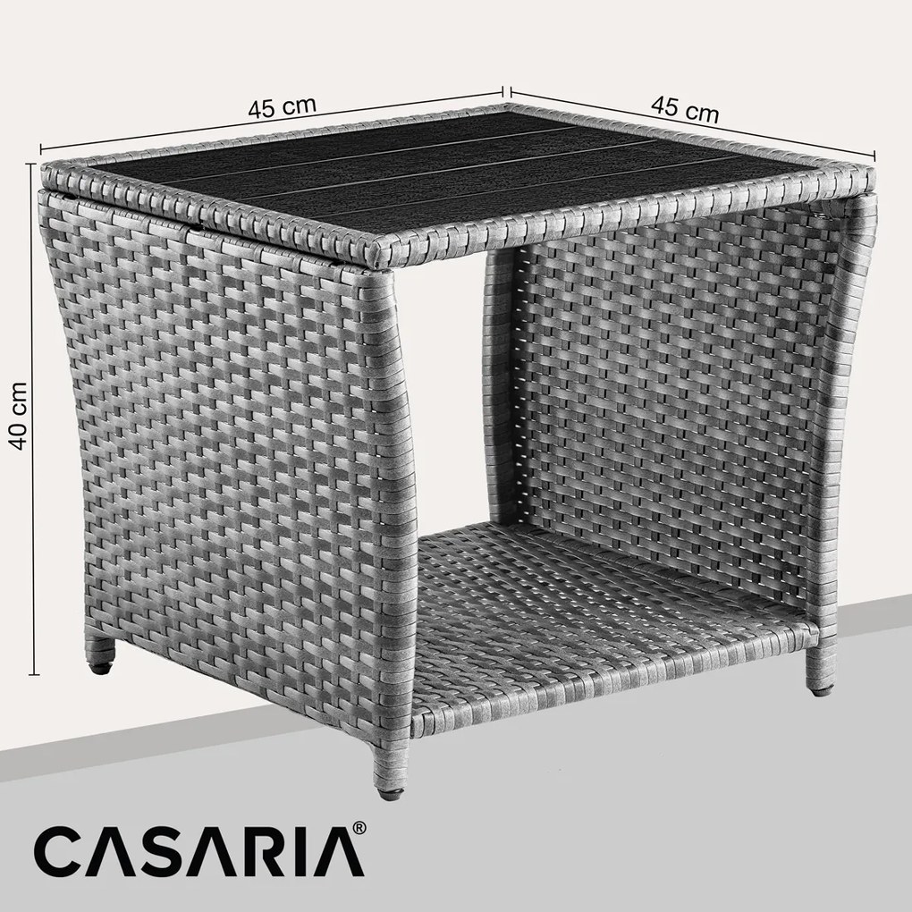 Mesa de apoio Jardim Polyrattan Vedis 45x45x40cm Cinzento