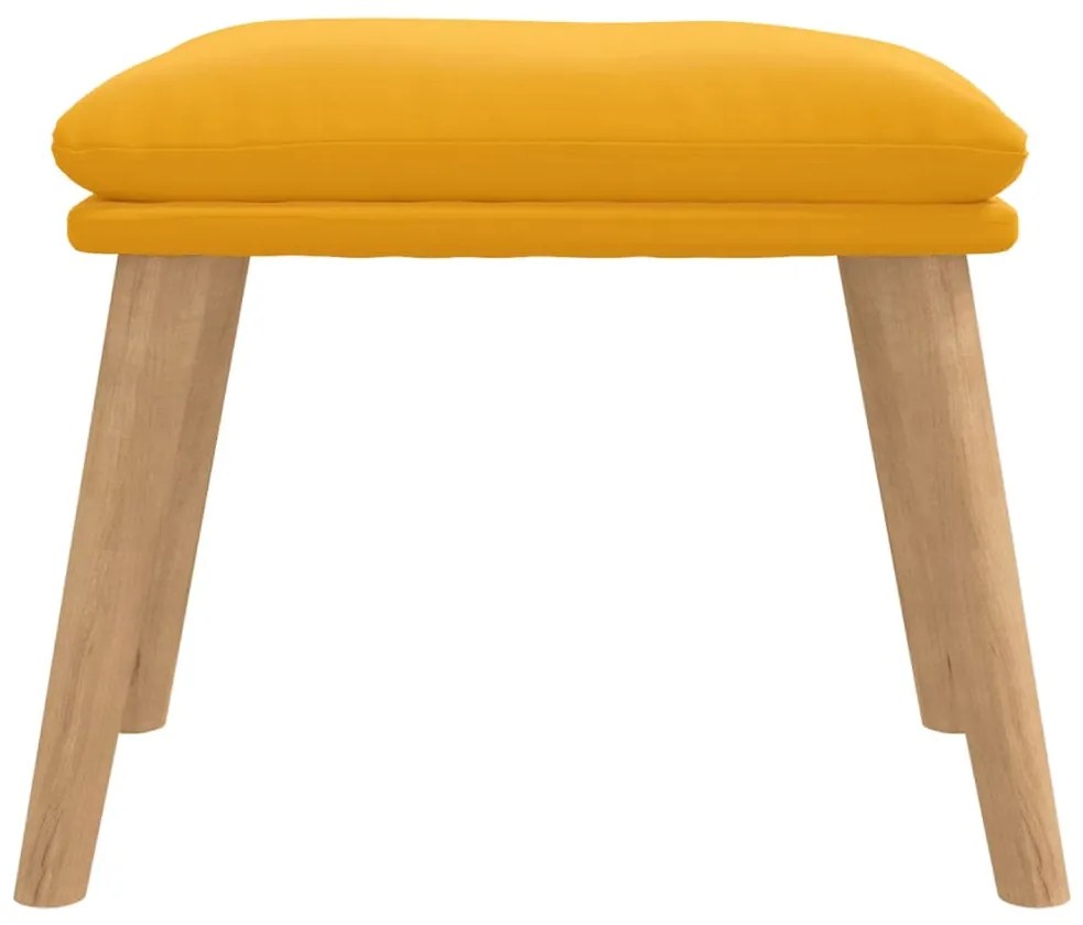 Apoio de pés 45x29,5x35 cm veludo amarelo mostarda