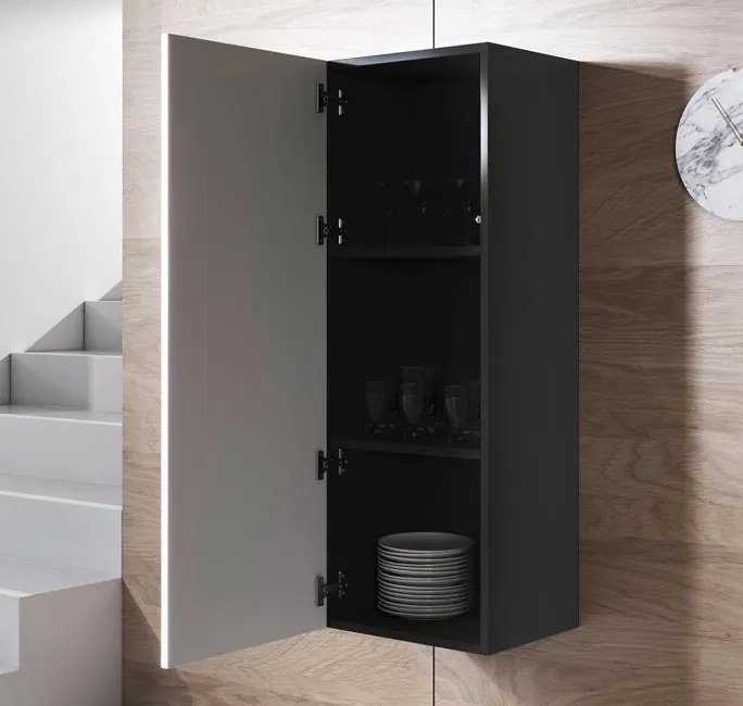 Conjunto de Móveis de Sala Fajozes – 1,6 m – Modular em Preto e Branco