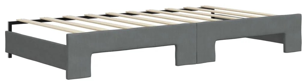 Sofá-cama com gavetão 90x190 cm tecido cinzento-escuro