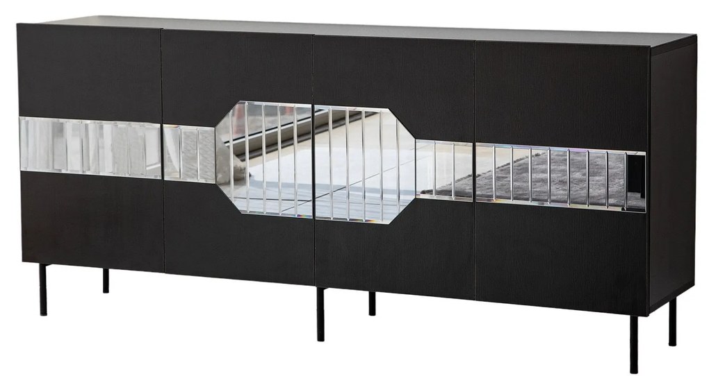 Console Milan – Preto – 180 cm x 80 cm x 40 cm