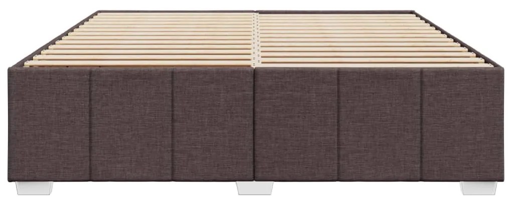Estrutura de cama sem colchão 180x200 cm tecido castanho-escuro