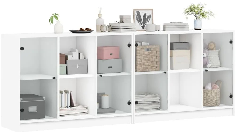 Estante c/ portas 204x37x75 cm derivados de madeira branco