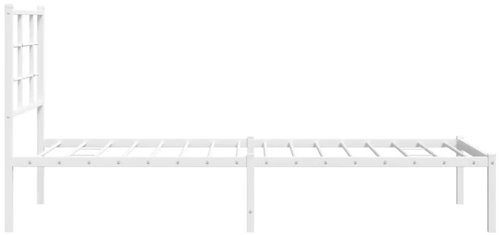 Estrutura de cama com cabeceira 75x190 cm metal branco