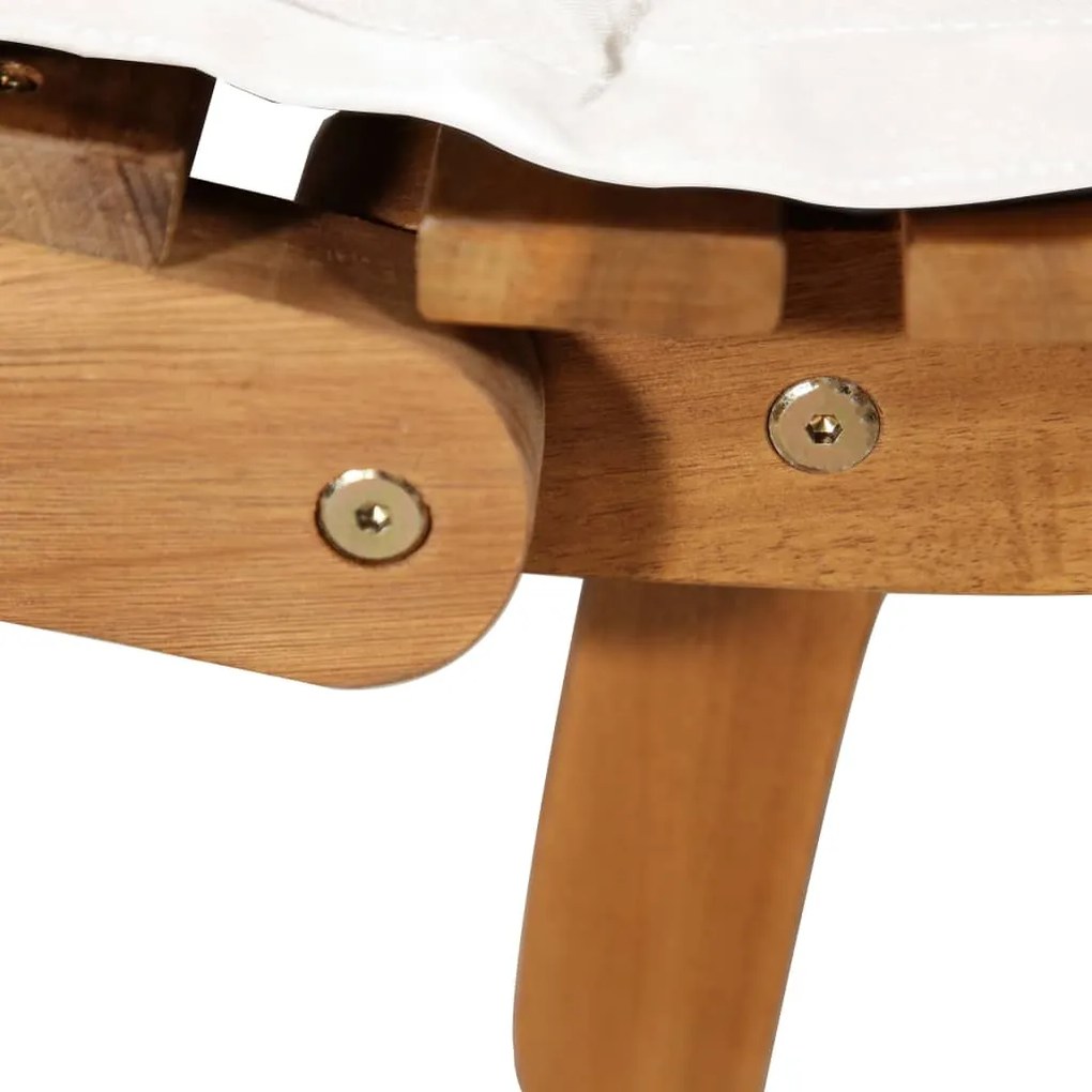 Espreguiçadeiras com almofadões 2 pcs acácia maciça branco nata