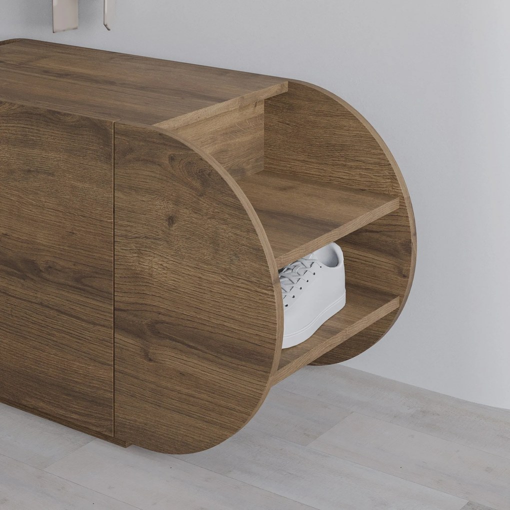 Hall Stand Berlin BA – Nogueira e Branco – 120x200x35 cm