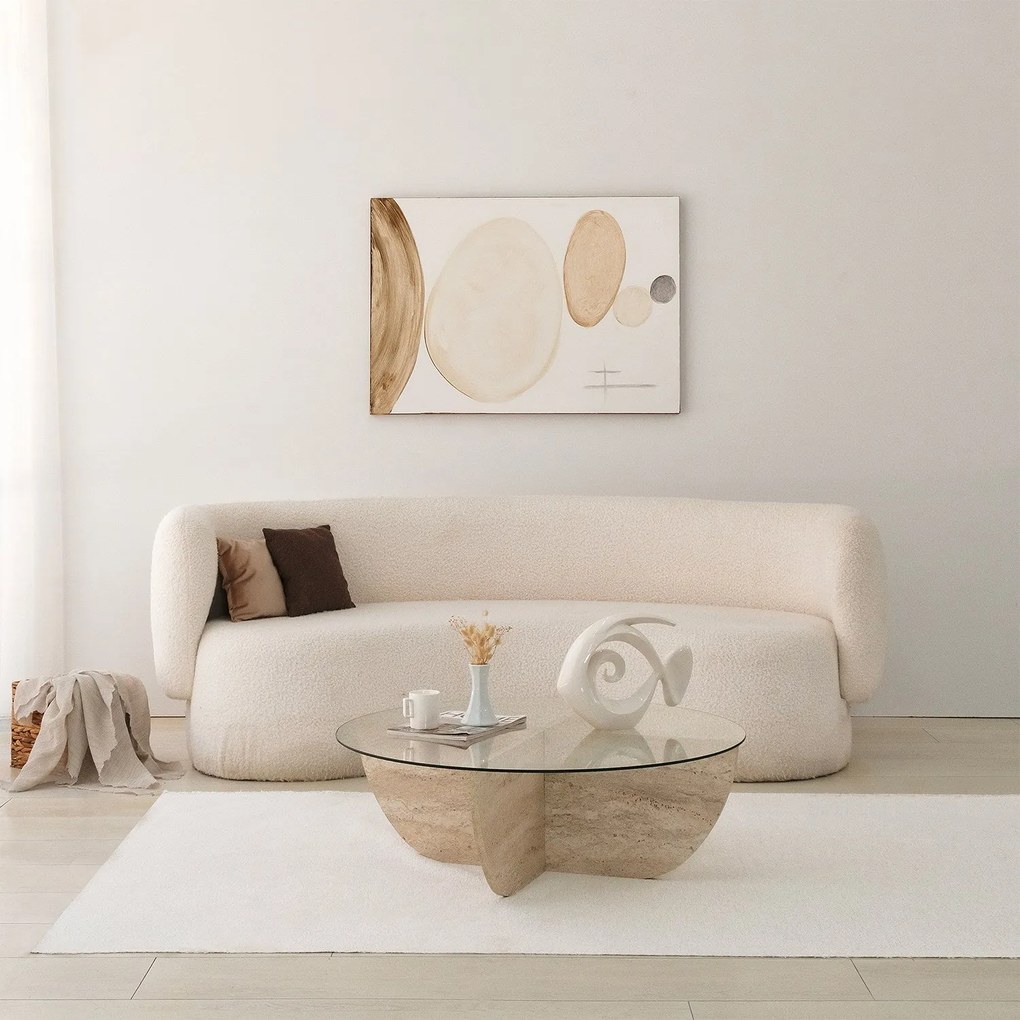 Mesa de Centro Lily – Travertino – Diâmetro 90 cm Altura 30 cm