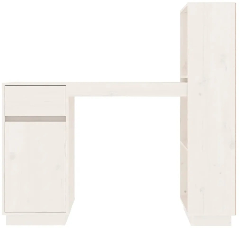 Secretária 110x53x117 cm madeira de pinho maciça branco