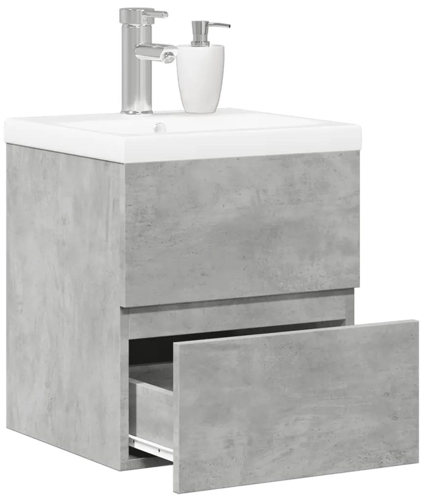 vidaXL 2 pcs conj. móveis casa banho derivados madeira cinza cimento