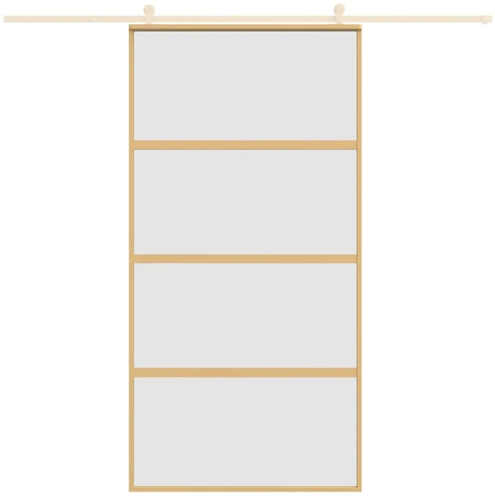 Porta deslizante 102,5x205 cm vidro ESG fosco/alumínio dourado