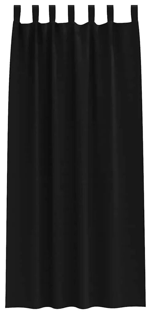 Cortinas com cortinas 2 pcs Preto 245 x 140 cm Poliéster
