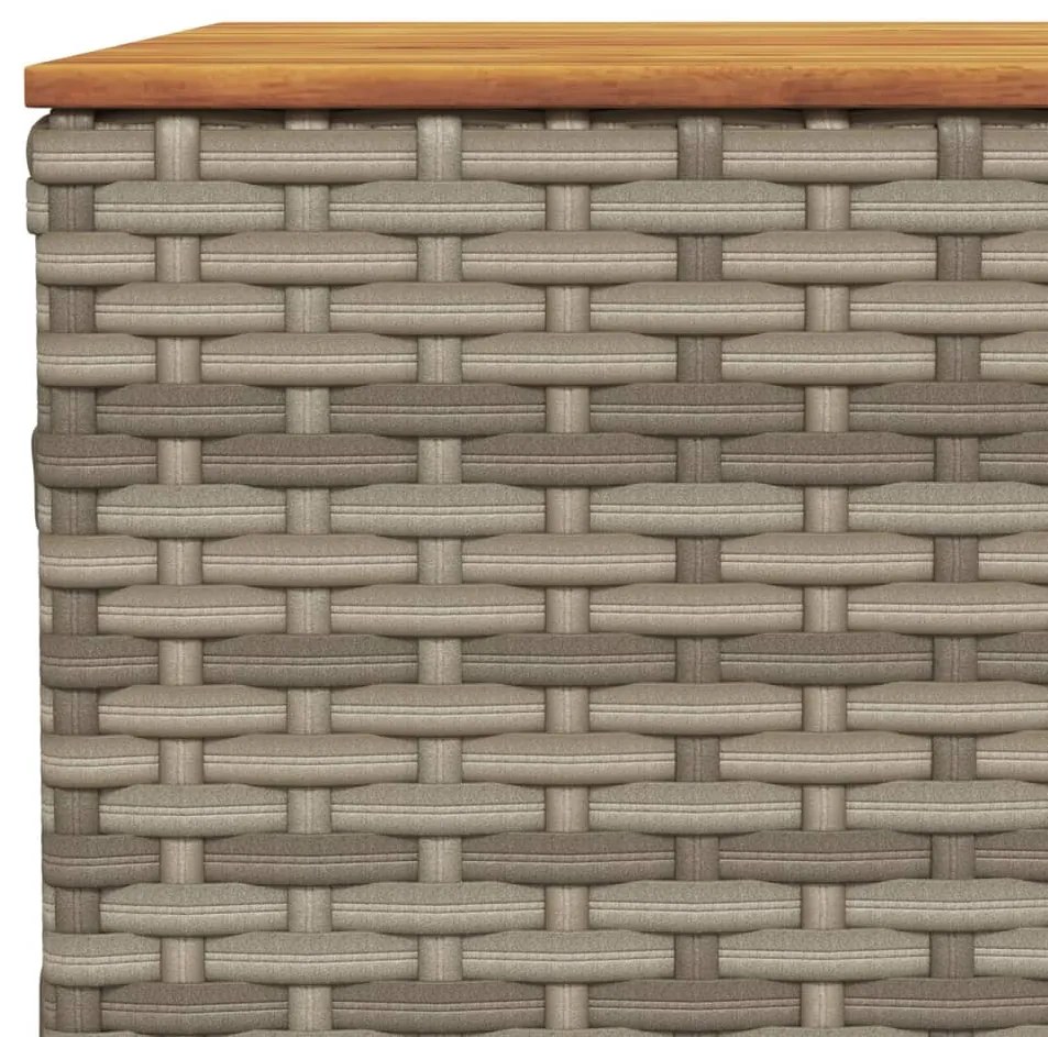 11 pcs conjunto sofás de jardim c/ almofadões vime PE cinzento