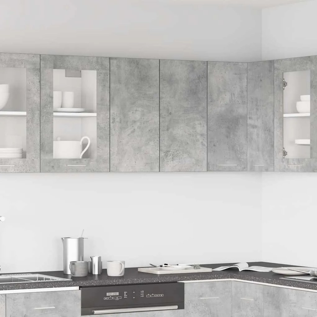 vidaXL Armário de parede “Lyon” 60x31x60cm cinzento cimento
