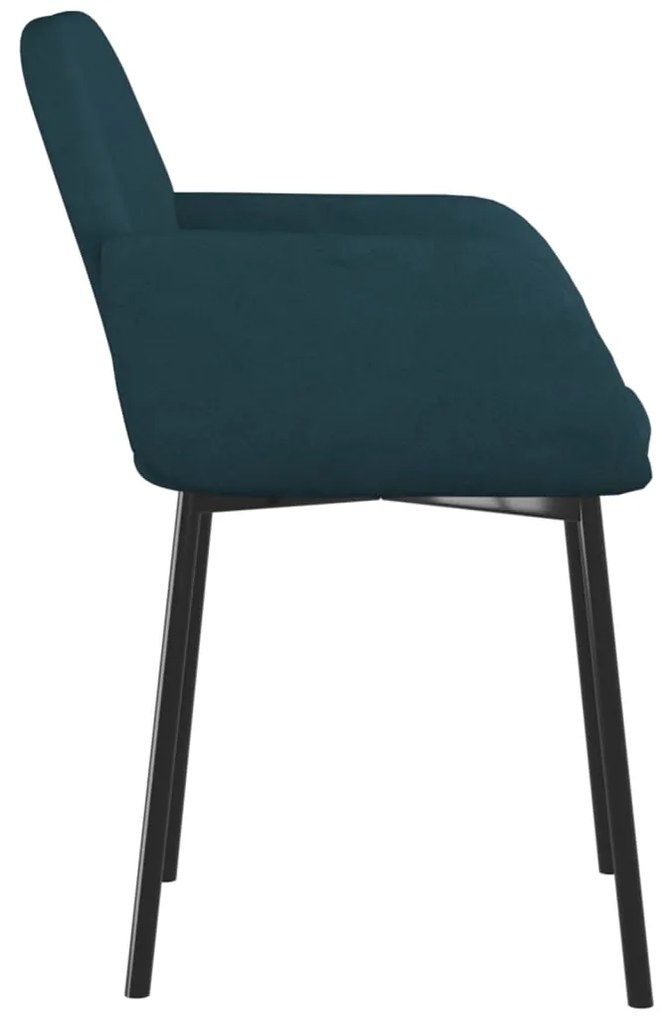 Cadeiras de jantar 2 pcs veludo azul