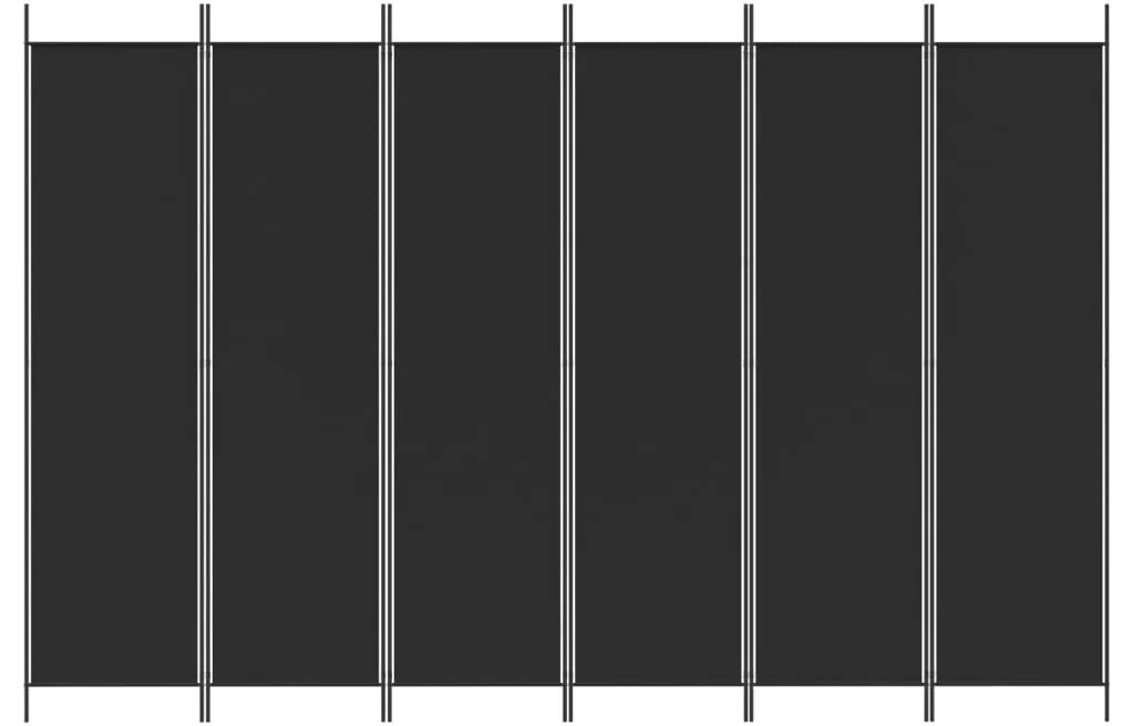 Divisória de quarto com 6 painéis 300x200 cm tecido preto