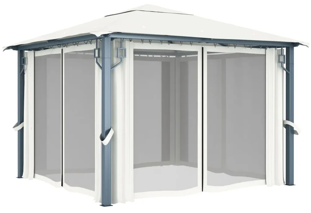 Pérgola 3x3 com Cortina e Rede Mosquiteira - Várias Cores
