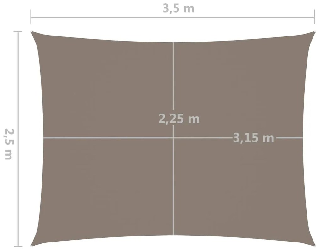 Guarda-Sol tecido Oxford retangular 2,5x3,5 m cinza-acastanhado
