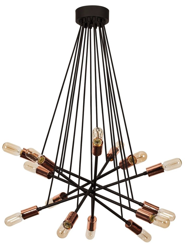 Candeeiro de Teto Okini – Preto Cobre – 52 cm