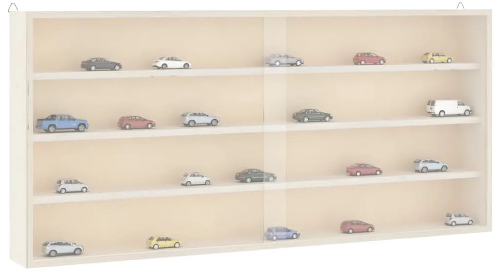 Vitrine de colecionador de madeira com portas 80x8,5x37 cm