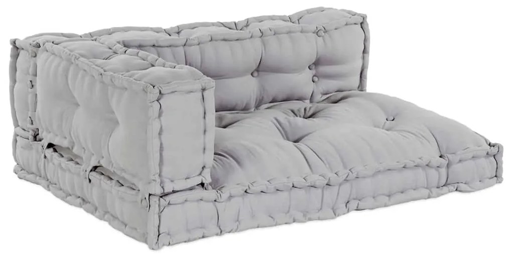 vidaXL Travesseiro para Sofá Pallet 3 pcs Cinzeto tecido