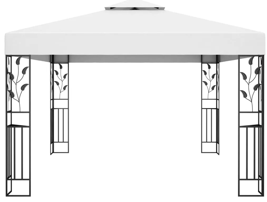 Gazebo com telhado duplo 3x4 m branco