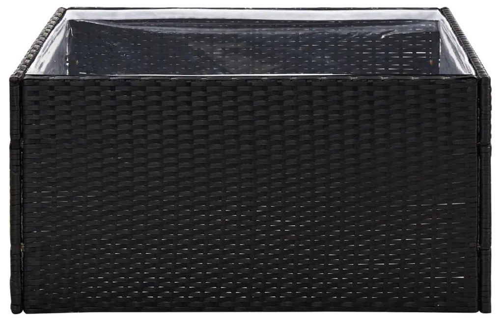 Vaso/floreira de jardim 80x80x40 cm vime PE preto