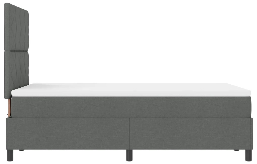 Cama Box com Colchão Cinza Escuro 120x200 cm Tecido