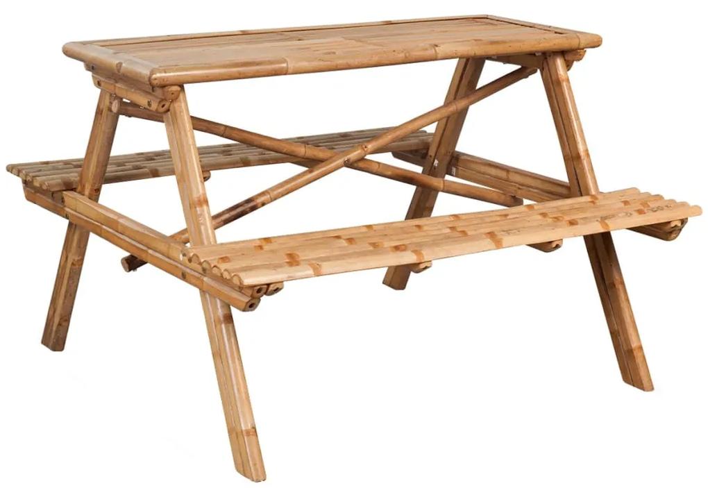 Mesa de piquenique em bambu 120x120x78 cm