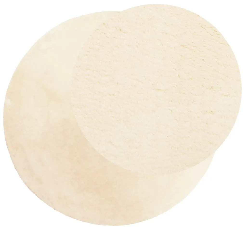 Tapete pelo curto macio e lavável HUARTE Ø 80 cm cor creme