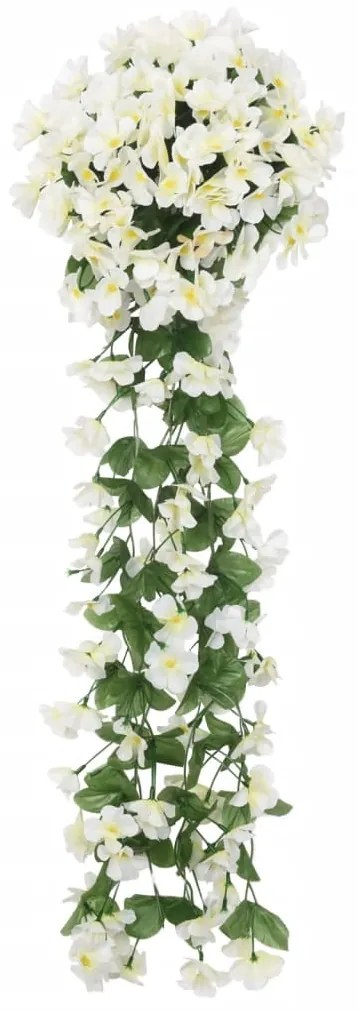 Grinaldas de flores artificiais 3 pcs 85 cm branco