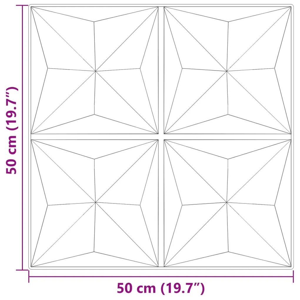 Painéis de parede 48 pcs 50x50 cm 12m² XPS origami verde