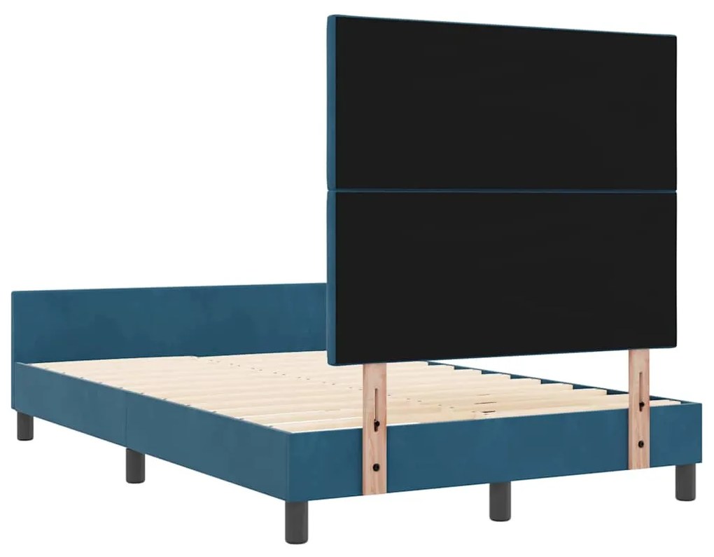 Cama vidaXL Azul Escuro 120x200 cm Veludo