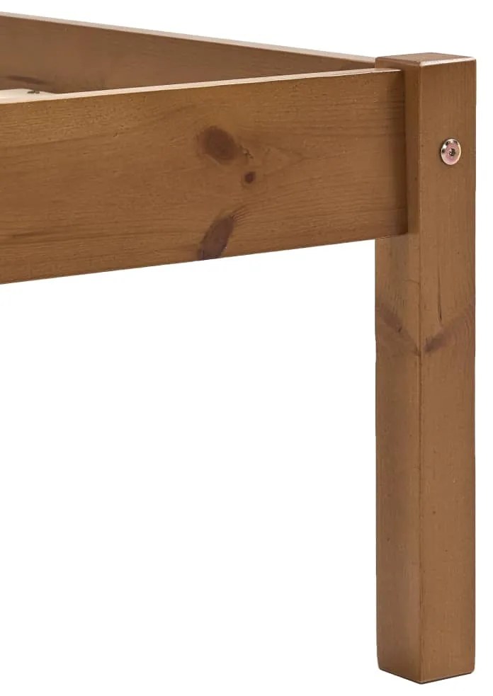 Estrutura de cama 90x200 cm madeira pinho maciço castanho mel