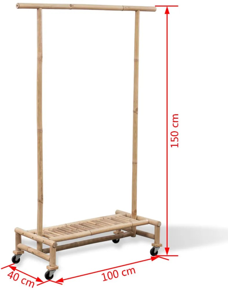 Suporte para roupa bambu