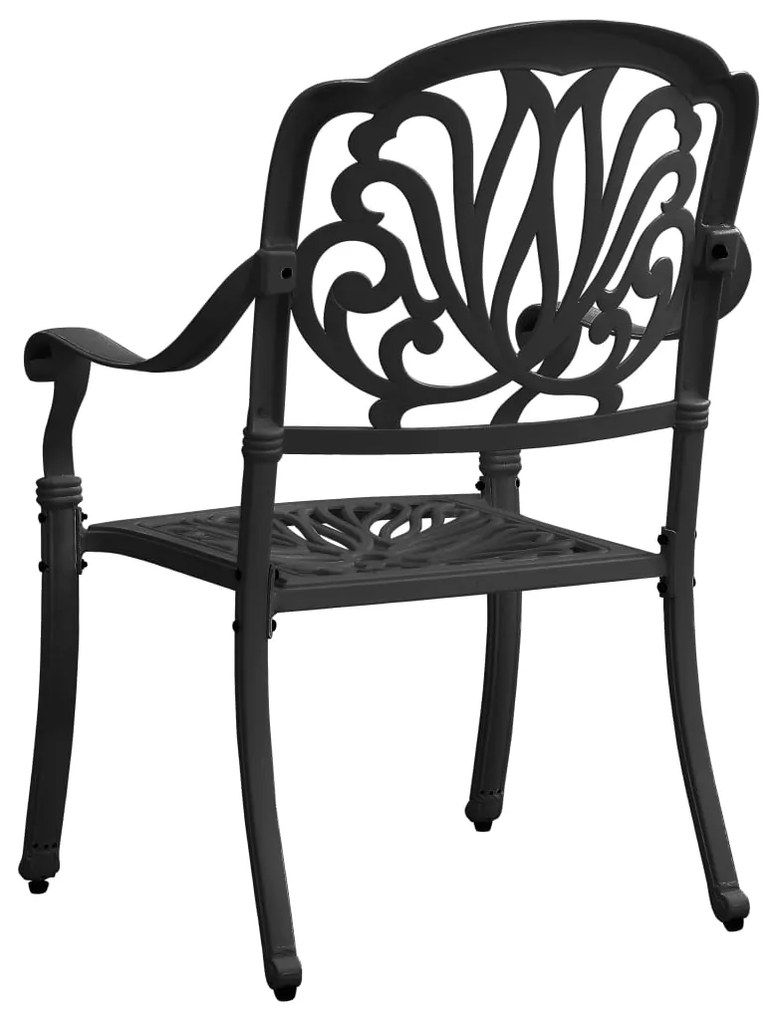 Cadeiras de jardim 2 pcs alumínio fundido preto