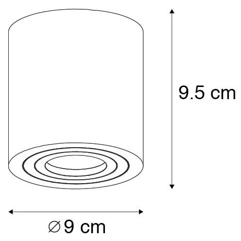 Foco moderno circular preto IP44 - CAPA Moderno