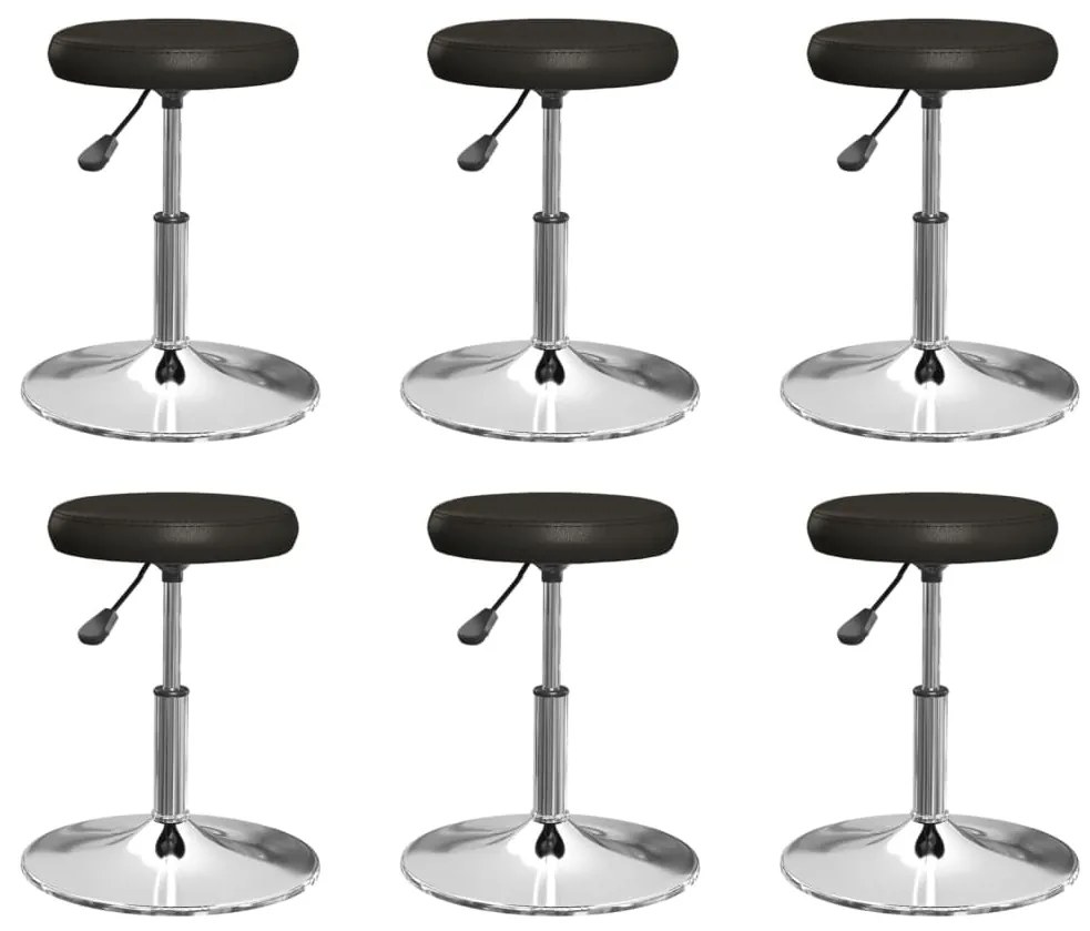 3085589 vidaXL Cadeiras de jantar 6 pcs couro artificial preto