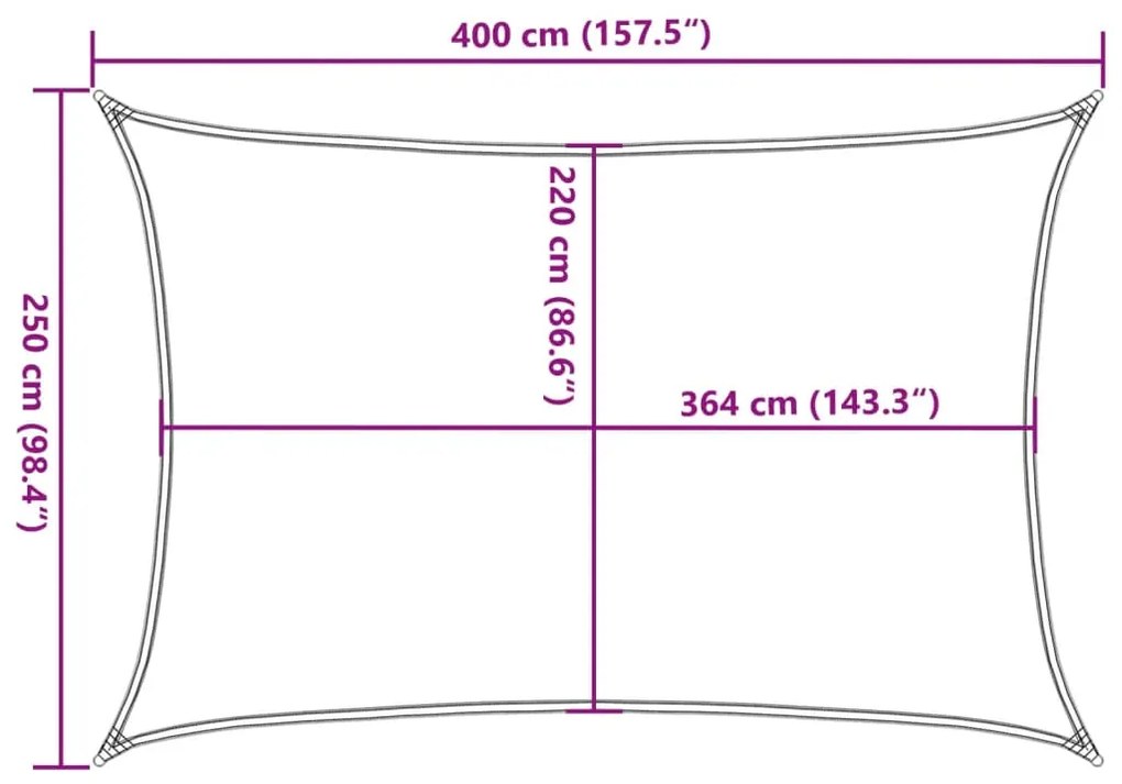 Para-sol estilo vela 4x2,5 m oxford 100% poliéster cor areia