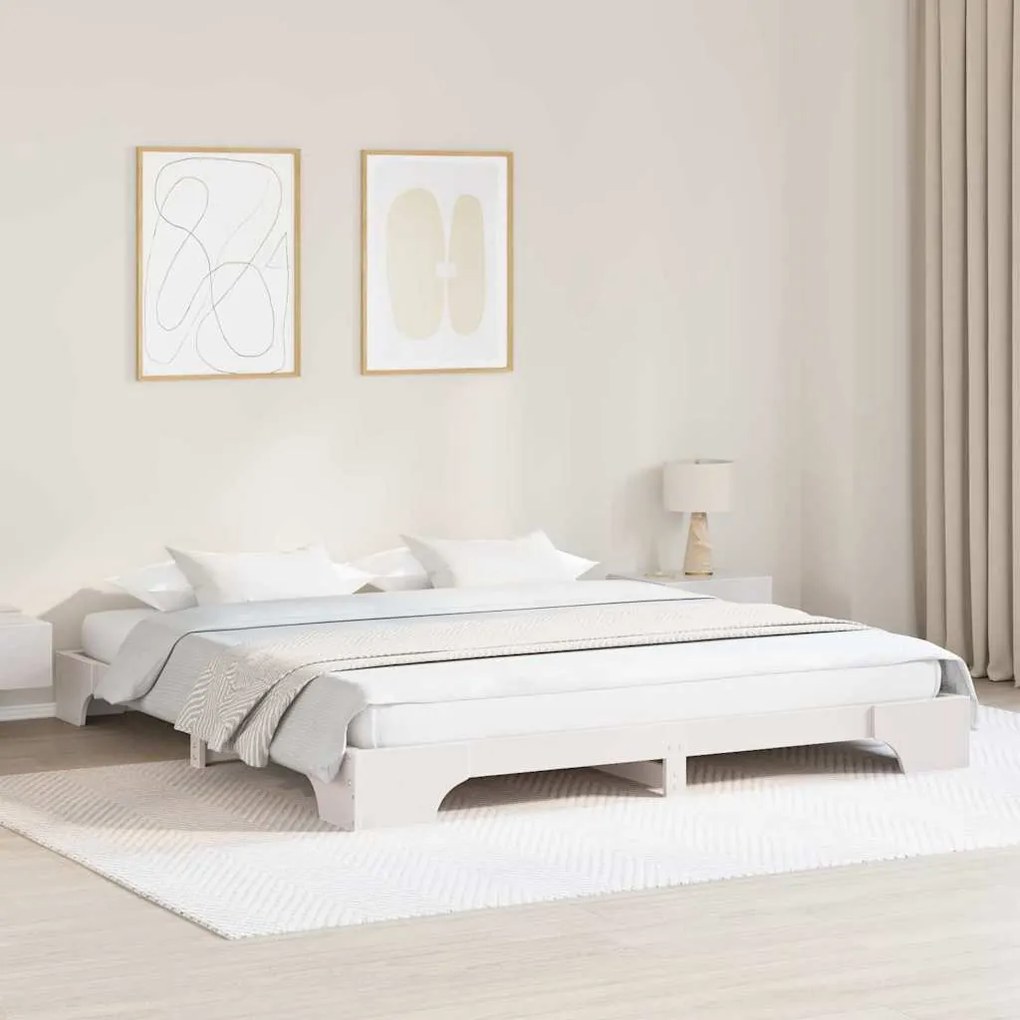 vidaXL Cama Branca 180x200 cm em Madeira Sólida